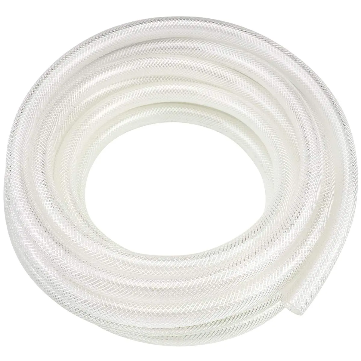 Manguera flexible reforzada con fibra trenzada de PVC transparente